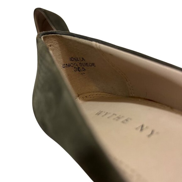 Wythe NY heels women's 36.5 US 6-6.5 gray suede leather pointy toe stiletto - Picture 3 of 12